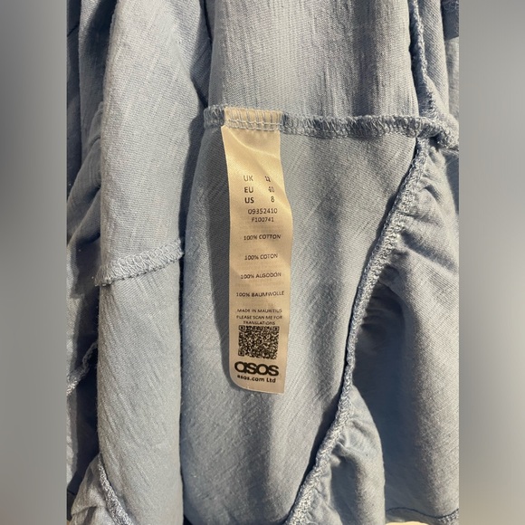 ASOS baby blue midi dress like new condition size 8 medium - Picture 2 of 6